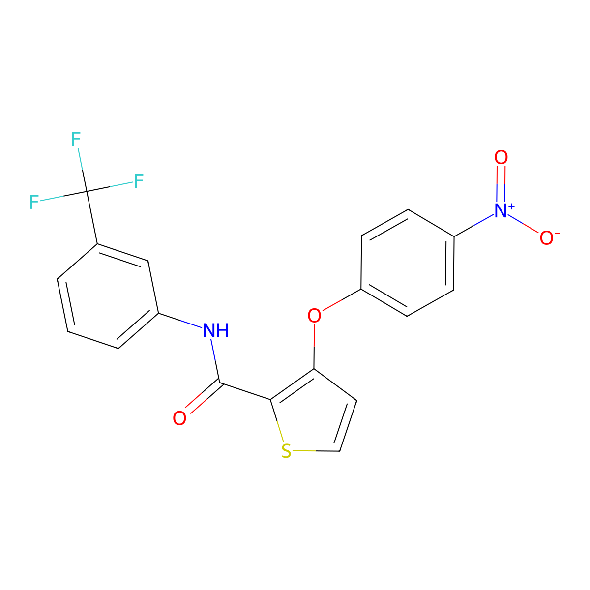 3-(4-nitrophenoxy)-N-[3-(trifluoromethyl)phenyl]thiophene-2-carboxamide molecular structure, CAS 252026-89-4