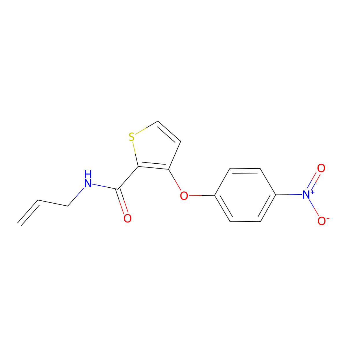 N-allyl-3-(4-nitrophenoxy)-2-thiophenecarboxamide molecular structure, CAS 252026-91-8