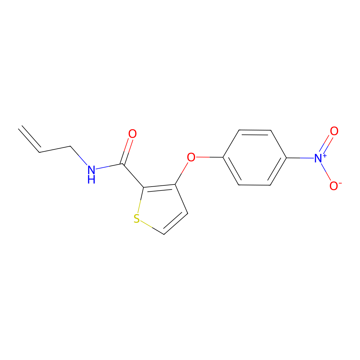 N-allyl-3-(4-nitrophenoxy)-2-thiophenecarboxamide molecular structure, CAS 252026-91-8
