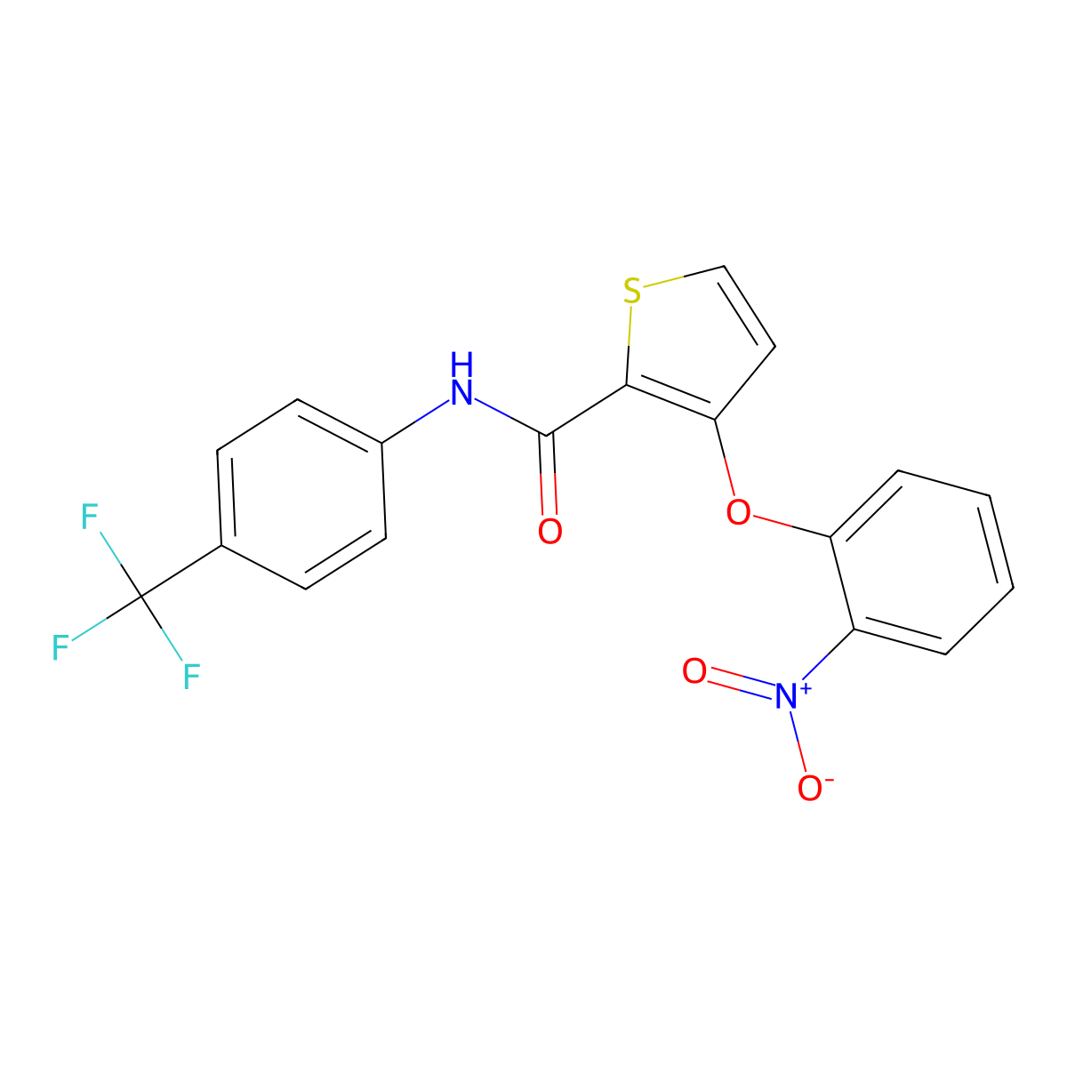 3-(2-nitrophenoxy)-N-[4-(trifluoromethyl)phenyl]thiophene-2-carboxamide molecular structure, CAS 252027-01-3
