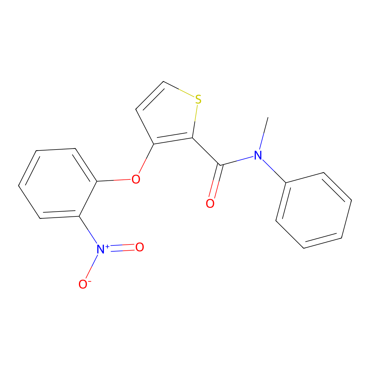 N-methyl-3-(2-nitrophenoxy)-N-phenylthiophene-2-carboxamide molecular structure, CAS 252027-05-7