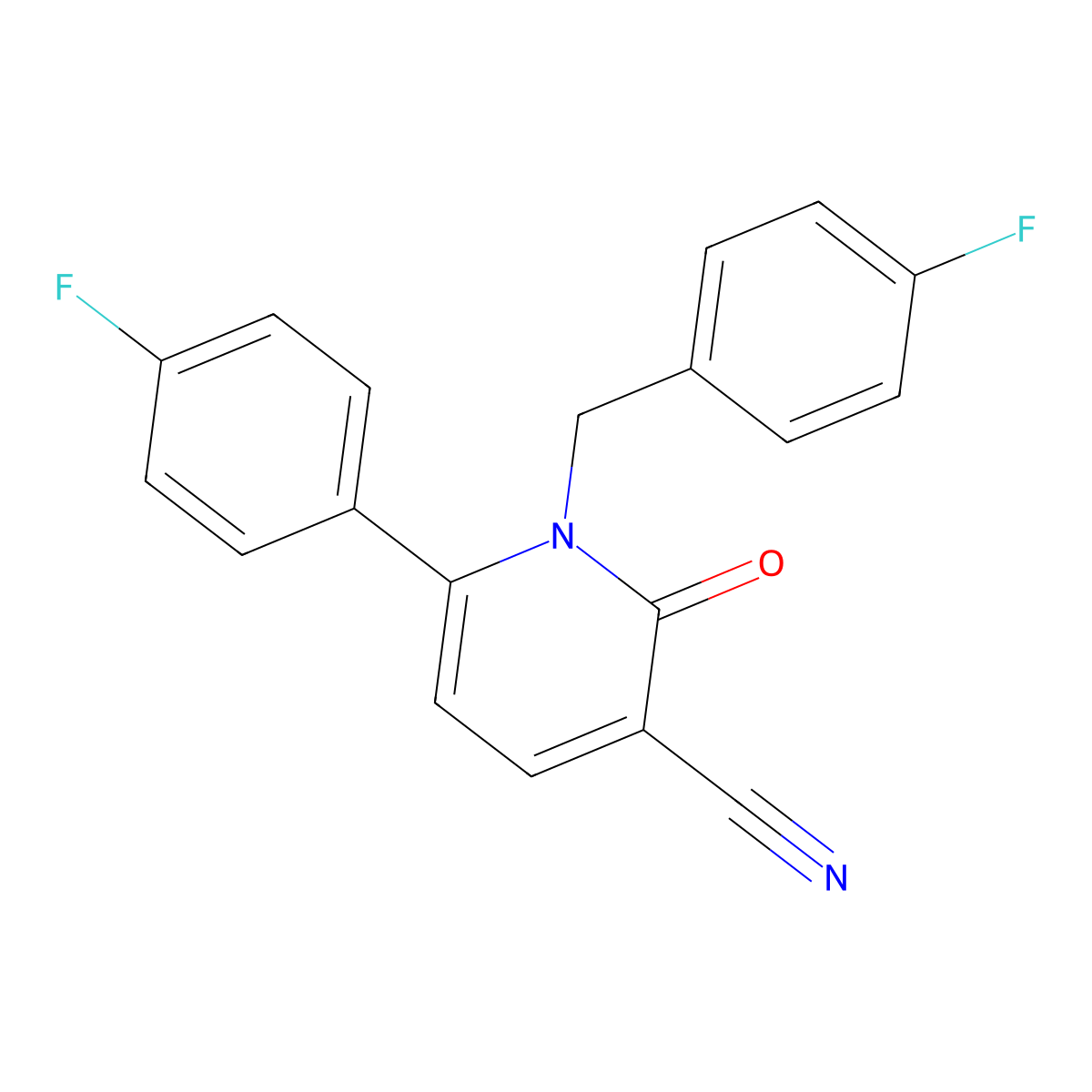 1-(4-Fluorobenzyl)-6-(4-fluorophenyl)-2-oxo-1,2-dihydro-3-pyridinecarbonitrile molecular structure, CAS 252027-10-4