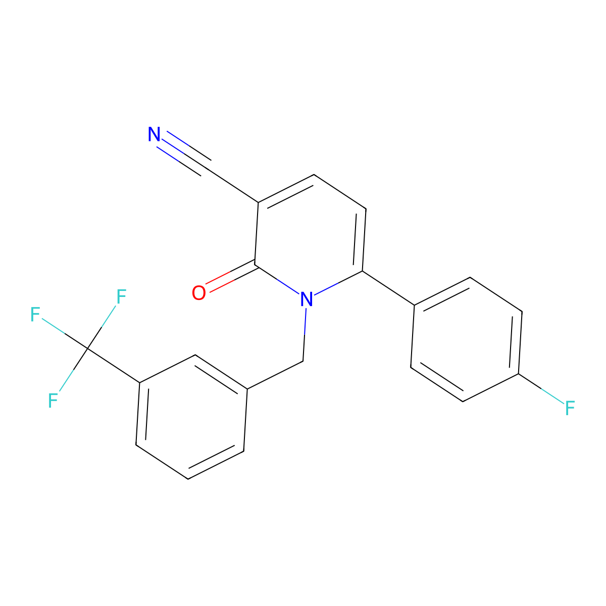 6-(4-Fluorophenyl)-2-oxo-1-[3-(trifluoromethyl)benzyl]-1,2-dihydro-3-pyridinecarbonitrile molecular structure, CAS 252027-11-5