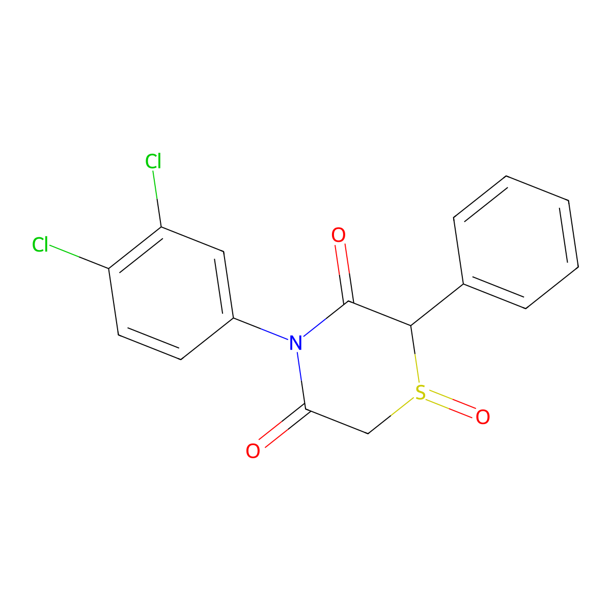 4-(3,4-Dichlorophenyl)-2-phenyl-1lambda~4~,4-thiazinane-1,3,5-trione molecular structure, CAS 252027-12-6