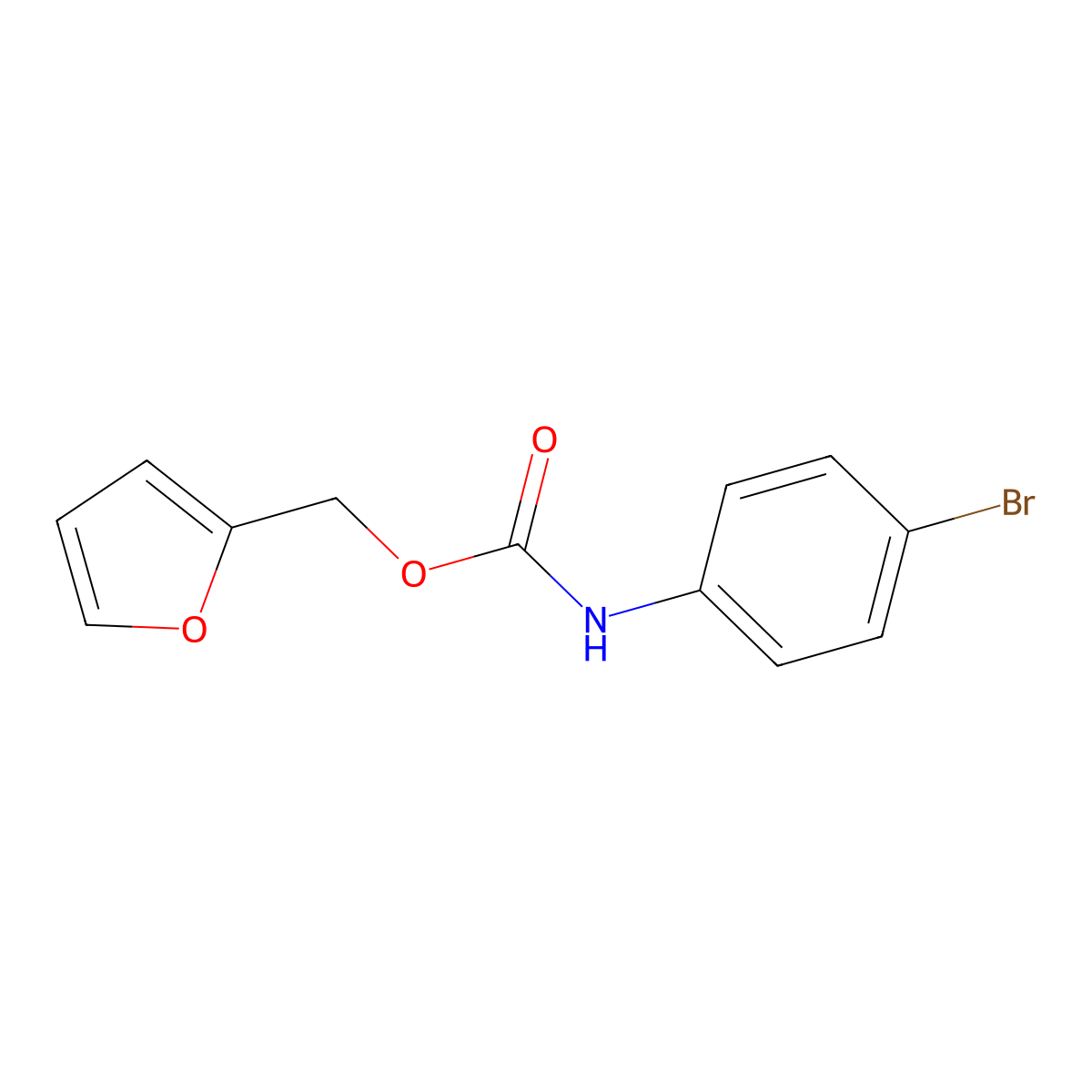Furfuryl N-(4-bromophenyl)carbamate molecular structure, CAS 25203-41-2