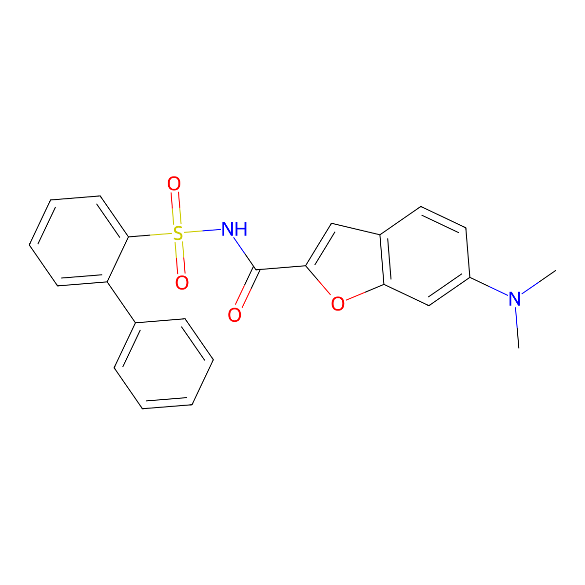 N-([1,1'-Biphenyl]-2-ylsulfonyl)-6-(dimethylamino)-2-benzofurancarboxamide molecular structure, CAS 2520347-03-7