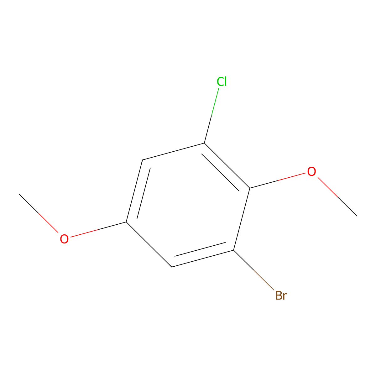 1-Bromo-3-chloro-2,5-dimethoxybenzene molecular structure, CAS 252044-83-0
