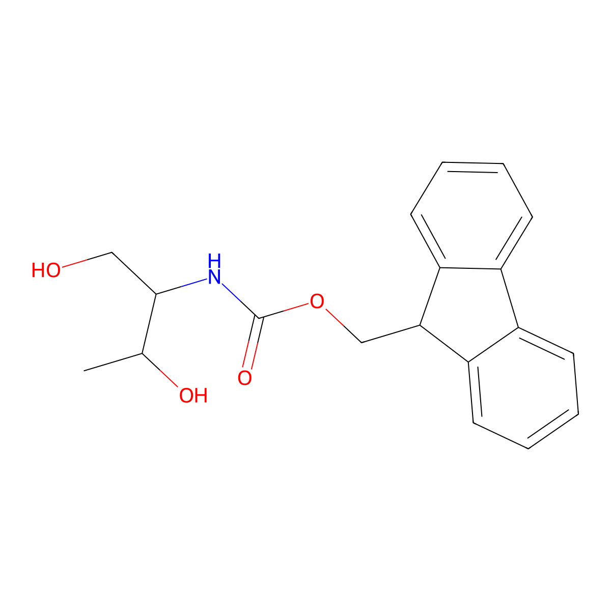 (9H-Fluoren-9-yl)methyl ((2R,3S)-1,3-dihydroxybutan-2-yl)carbamate molecular structure, CAS 252049-03-9