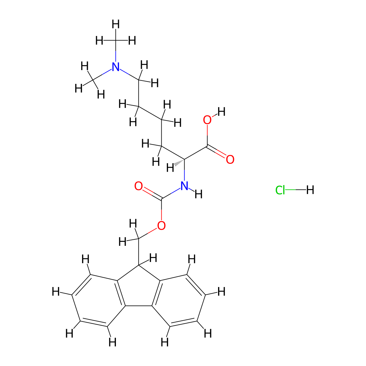 Fmoc-lys(ME)2-OH hcl molecular structure, CAS 252049-10-8