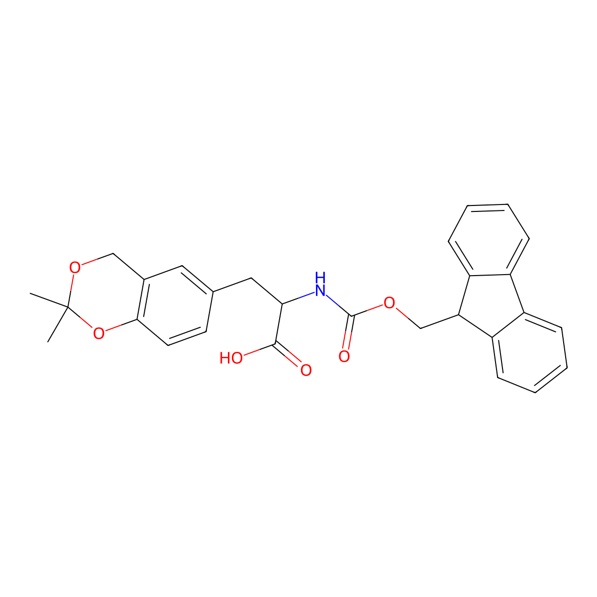 (S)-2-(Fmoc-amino)-3-(2,2-dimethyl-4H-benzo[1,3]dioxin-6-yl)propionic acid molecular structure, CAS 252049-13-1