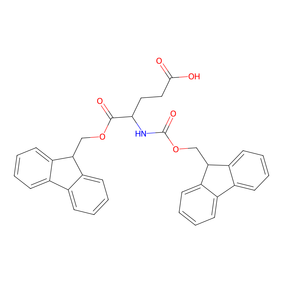 Fmoc-D-Glu-Ofm molecular structure, CAS 252049-17-5