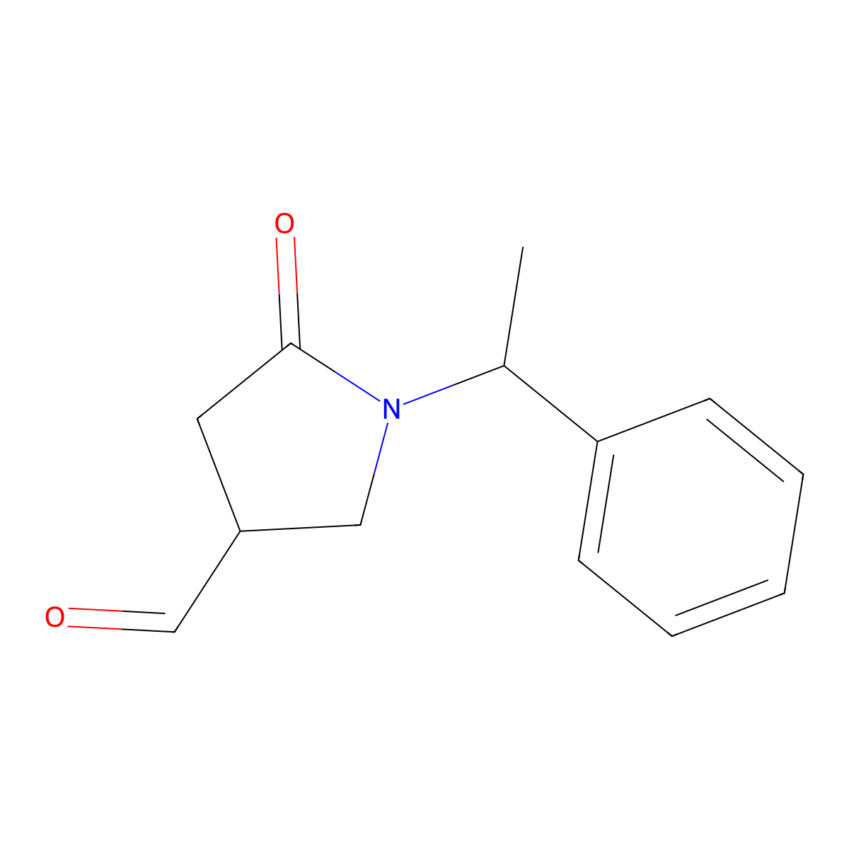 (R)-5-Oxo-1-((R)-1-phenylethyl)pyrrolidine-3-carbaldehyde molecular structure, CAS 252051-12-0