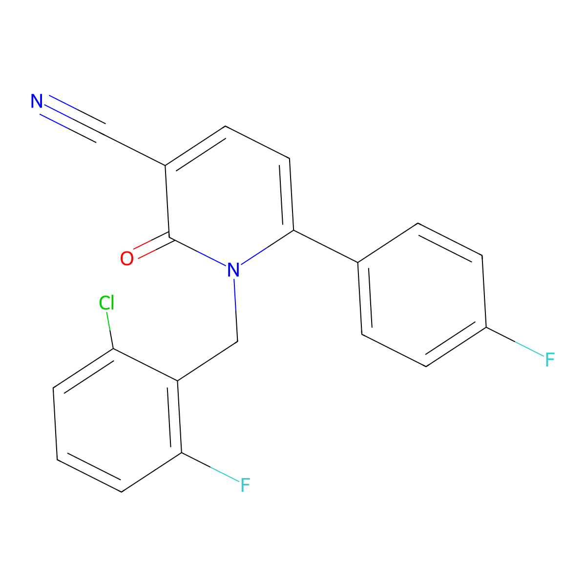 1-(2-Chloro-6-fluorobenzyl)-6-(4-fluorophenyl)-2-oxo-1,2-dihydro-3-pyridinecarbonitrile molecular structure, CAS 252058-79-0
