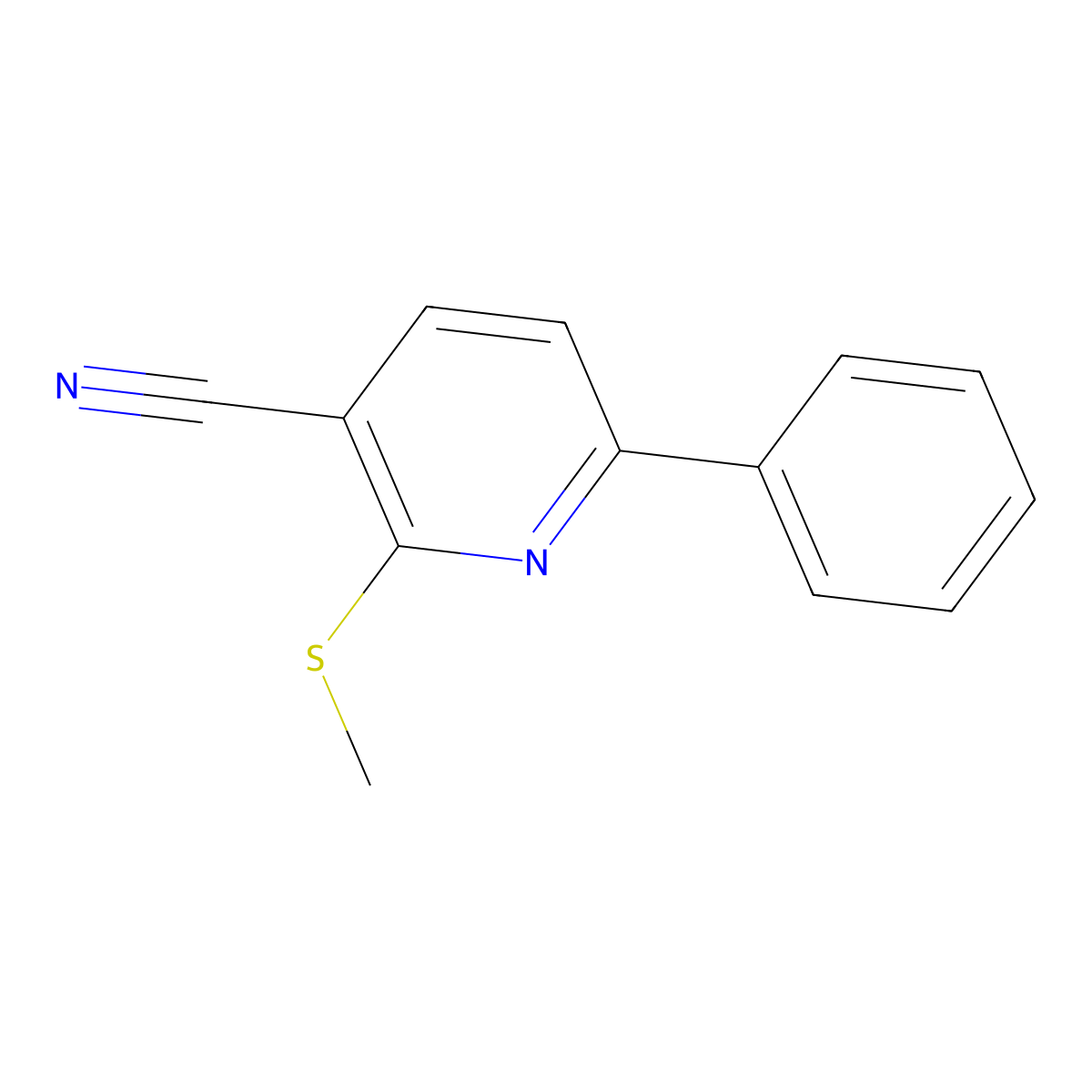2-(Methylsulfanyl)-6-phenylnicotinonitrile molecular structure, CAS 252058-91-6