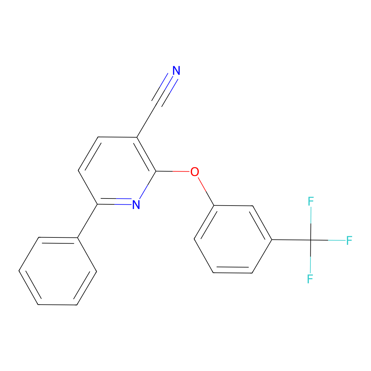 6-Phenyl-2-[3-(trifluoromethyl)phenoxy]pyridine-3-carbonitrile molecular structure, CAS 252058-99-4