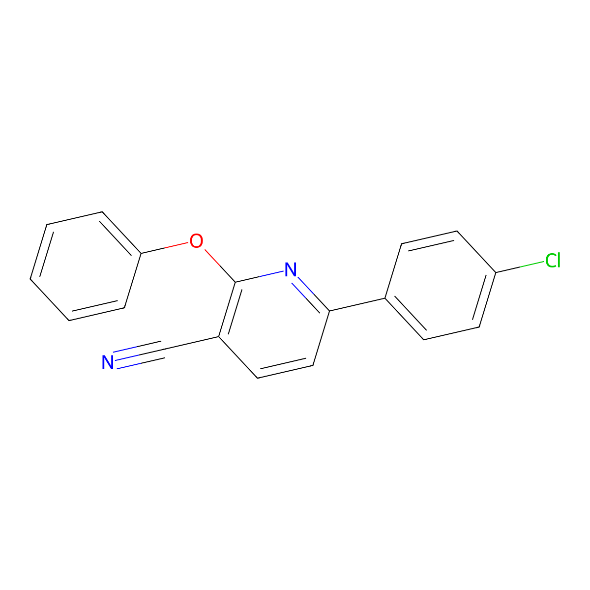 6-(4-Chlorophenyl)-2-phenoxypyridine-3-carbonitrile molecular structure, CAS 252059-10-2