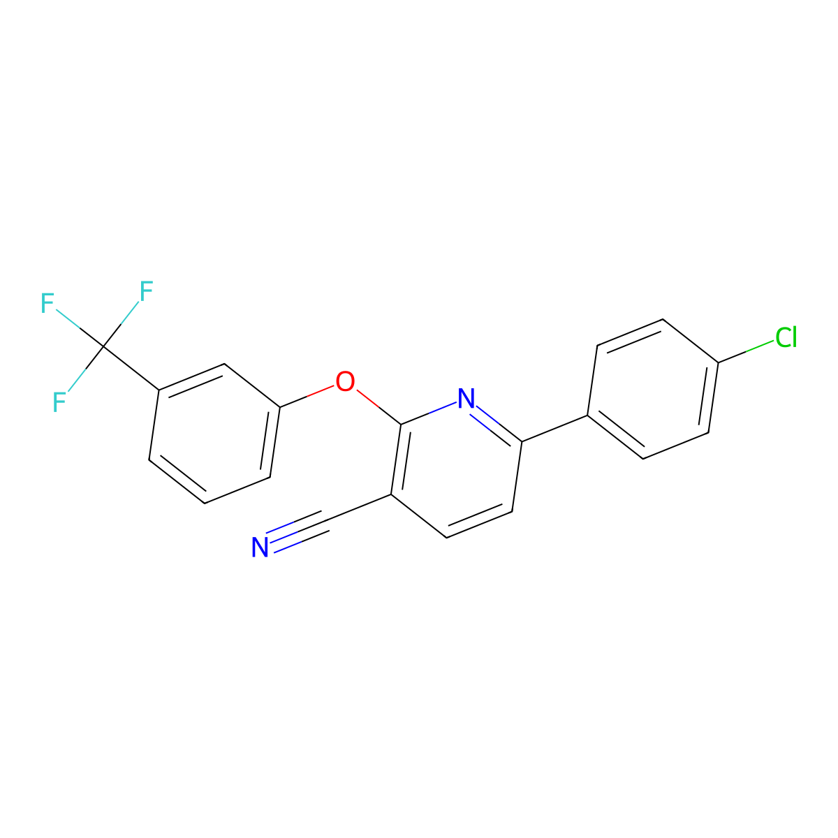 6-(4-Chlorophenyl)-2-[3-(trifluoromethyl)phenoxy]pyridine-3-carbonitrile molecular structure, CAS 252059-11-3