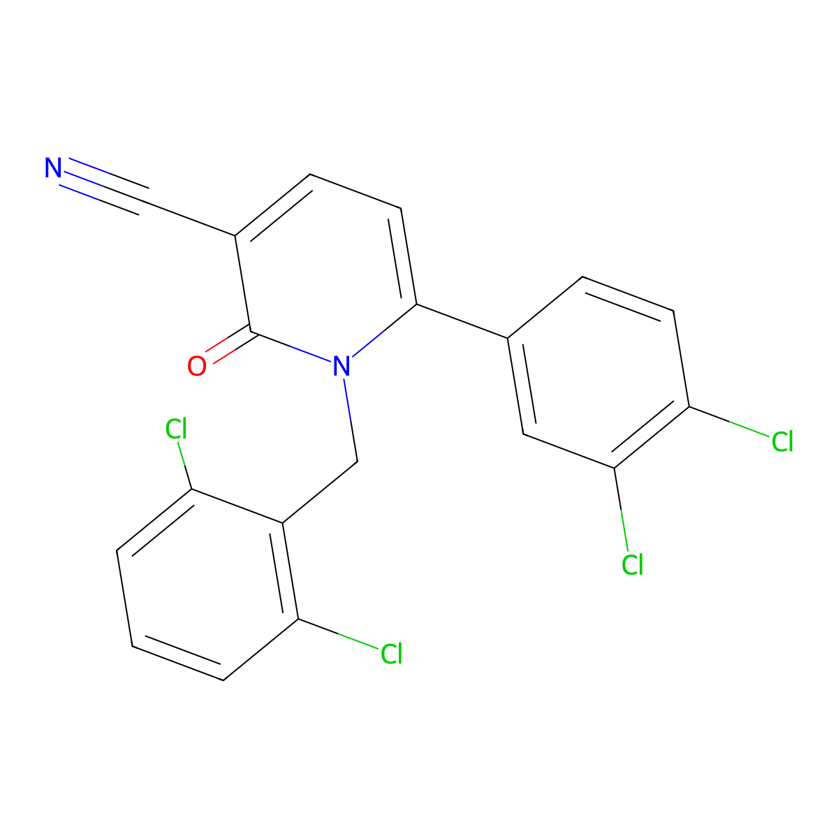 1-(2,6-Dichlorobenzyl)-6-(3,4-dichlorophenyl)-2-oxo-1,2-dihydro-3-pyridinecarbonitrile molecular structure, CAS 252059-20-4