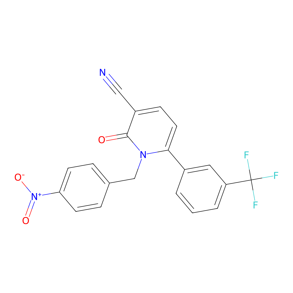 1-(4-Nitrobenzyl)-2-oxo-6-[3-(trifluoromethyl)phenyl]-1,2-dihydro-3-pyridinecarbonitrile molecular structure, CAS 252059-85-1