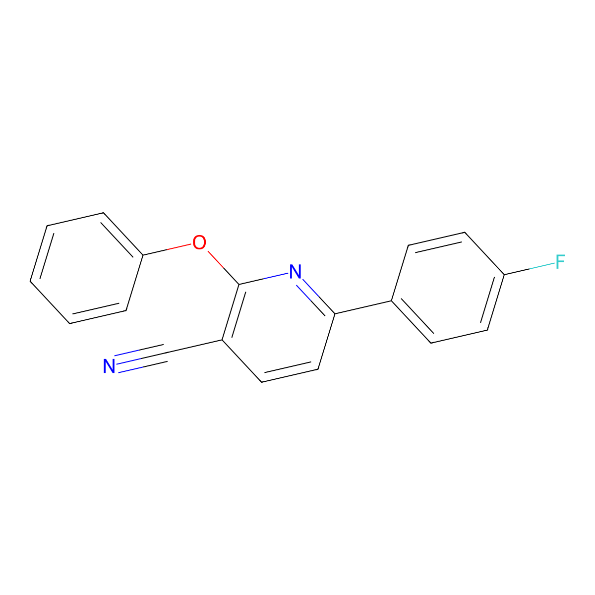 6-(4-Fluorophenyl)-2-phenoxynicotinonitrile molecular structure, CAS 252059-98-6