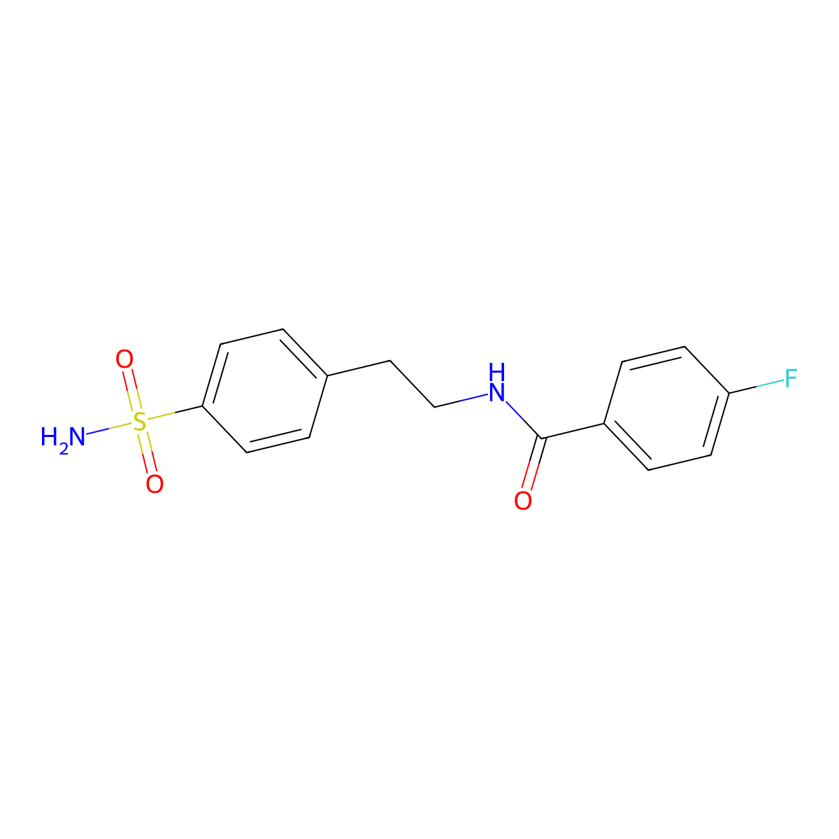 4-fluoro-N-[2-(4-sulfamoylphenyl)ethyl]benzamide molecular structure, CAS 25206-90-0