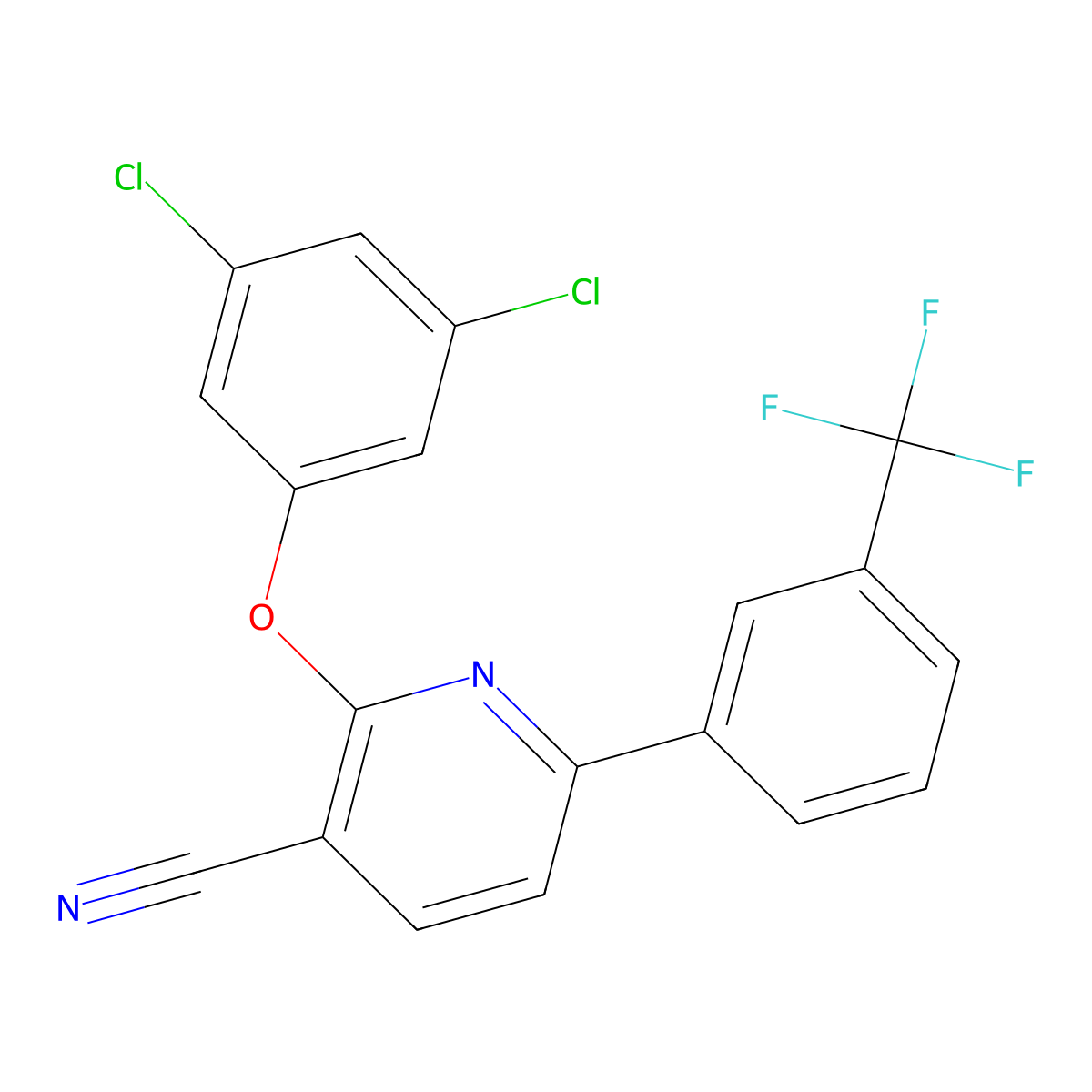 2-(3,5-Dichlorophenoxy)-6-[3-(trifluoromethyl)phenyl]pyridine-3-carbonitrile molecular structure, CAS 252060-05-2