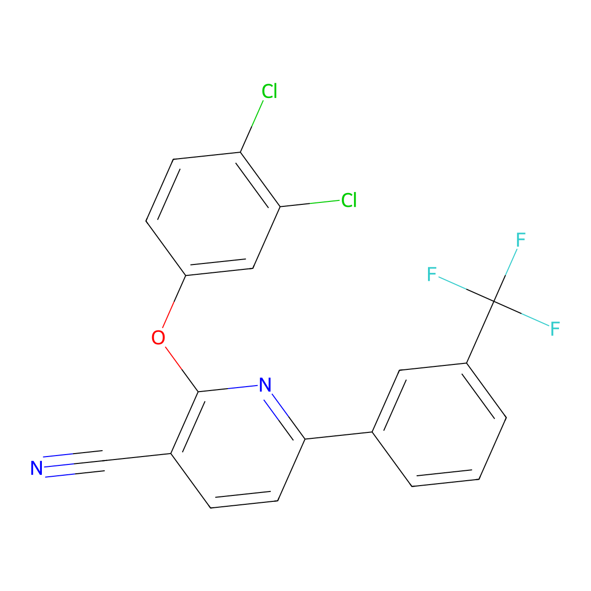 2-(3,4-Dichlorophenoxy)-6-[3-(trifluoromethyl)phenyl]pyridine-3-carbonitrile molecular structure, CAS 252060-06-3