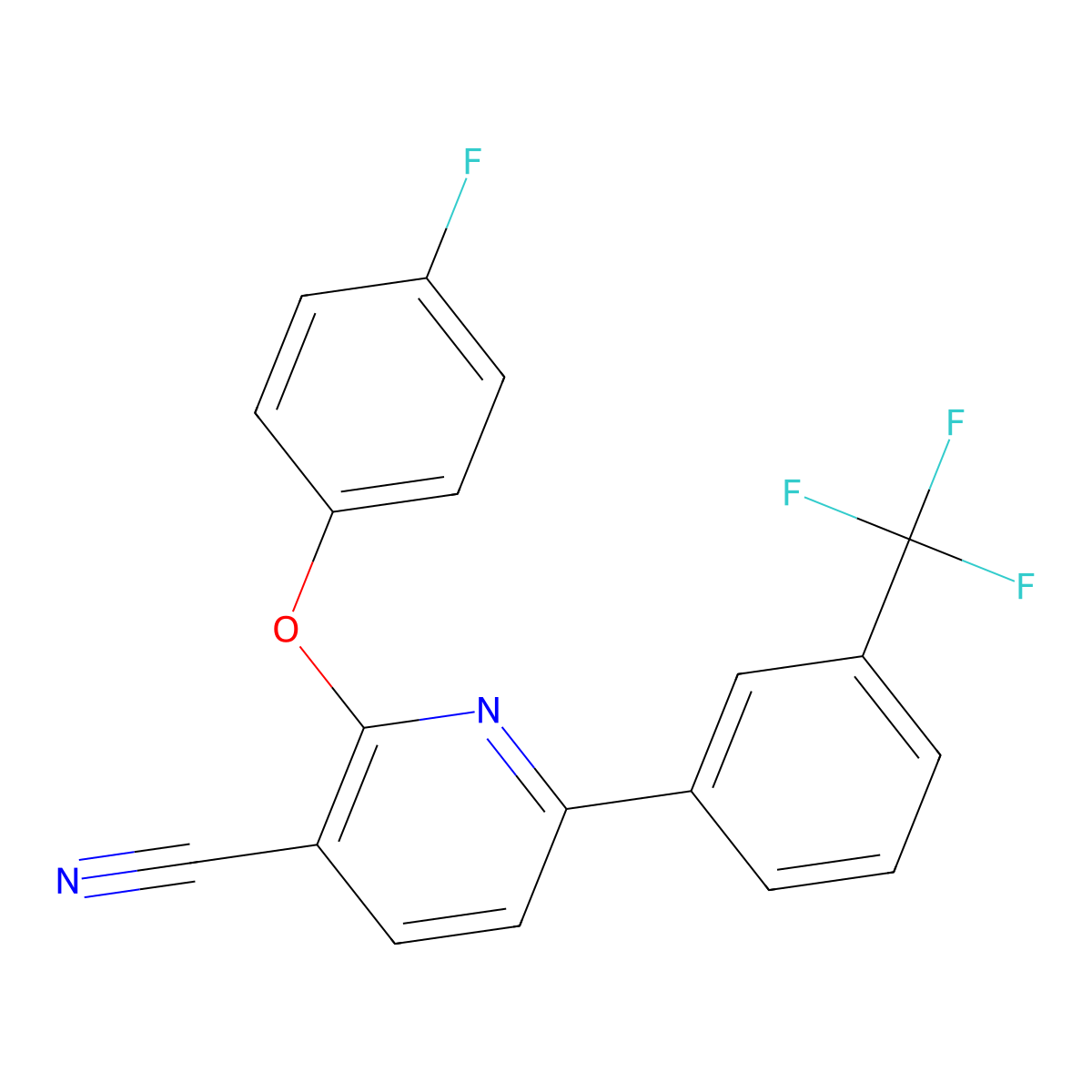 2-(4-Fluorophenoxy)-6-[3-(trifluoromethyl)phenyl]pyridine-3-carbonitrile molecular structure, CAS 252060-07-4