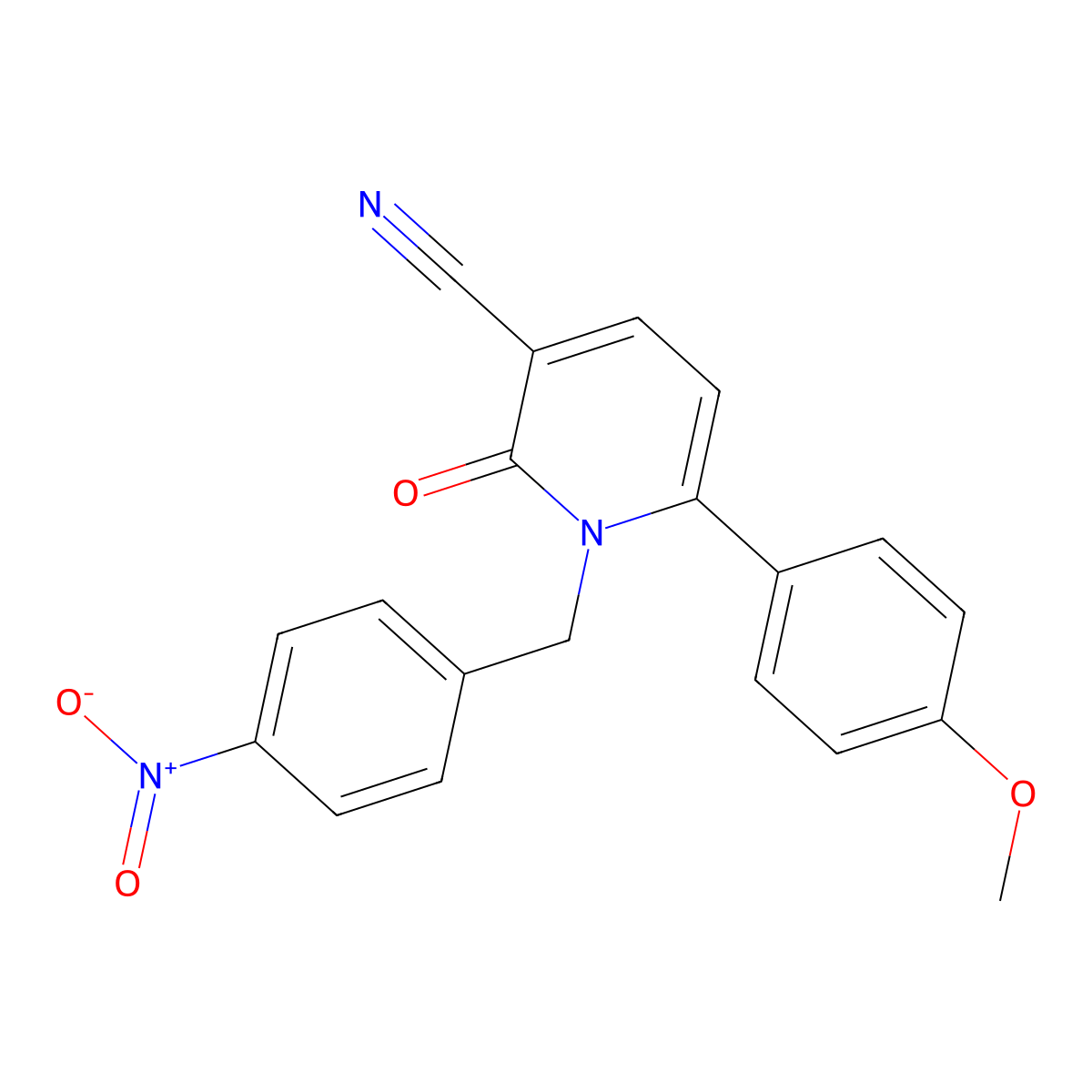 6-(4-Methoxyphenyl)-1-(4-nitrobenzyl)-2-oxo-1,2-dihydro-3-pyridinecarbonitrile molecular structure, CAS 252060-08-5