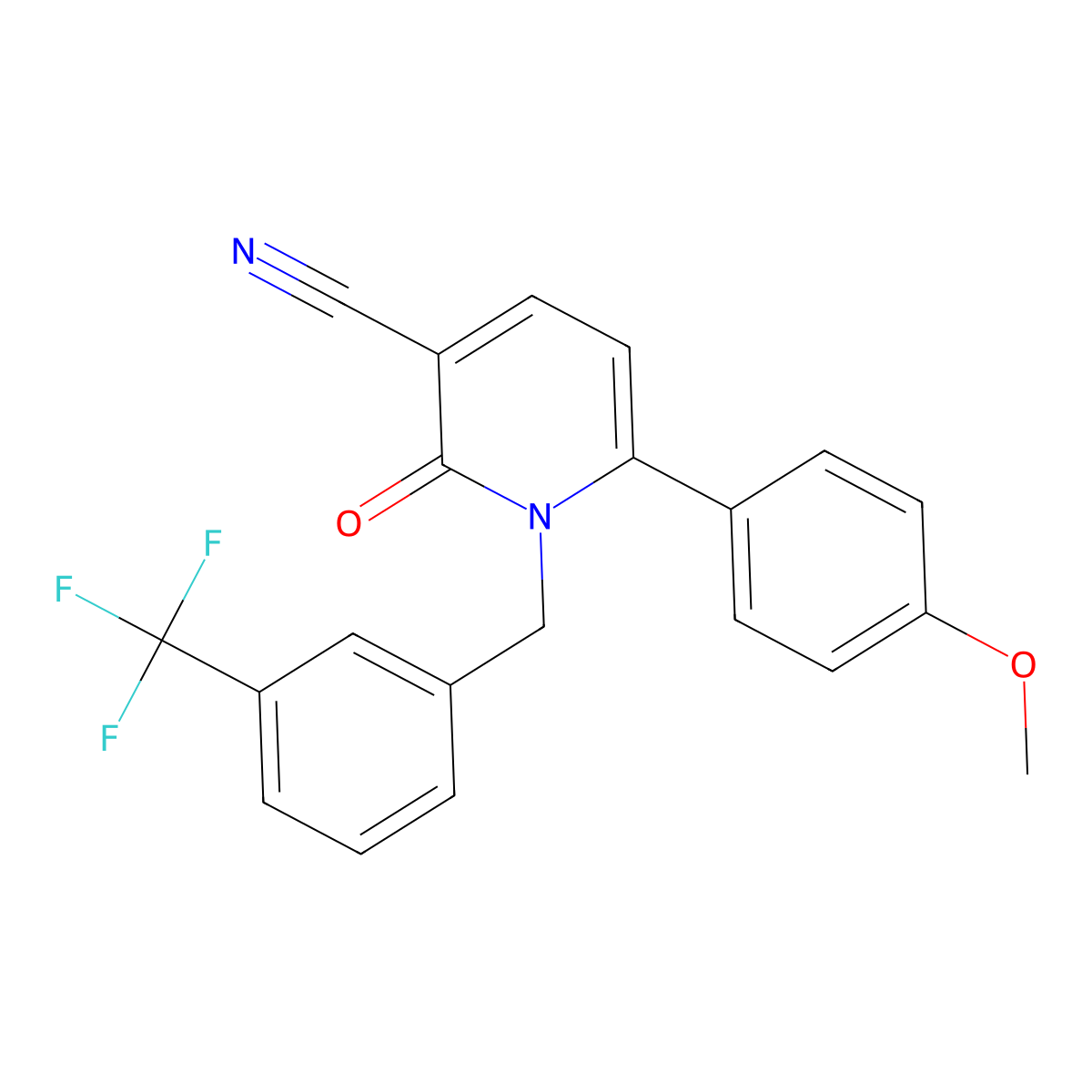 6-(4-Methoxyphenyl)-2-oxo-1-[3-(trifluoromethyl)benzyl]-1,2-dihydro-3-pyridinecarbonitrile molecular structure, CAS 252060-10-9