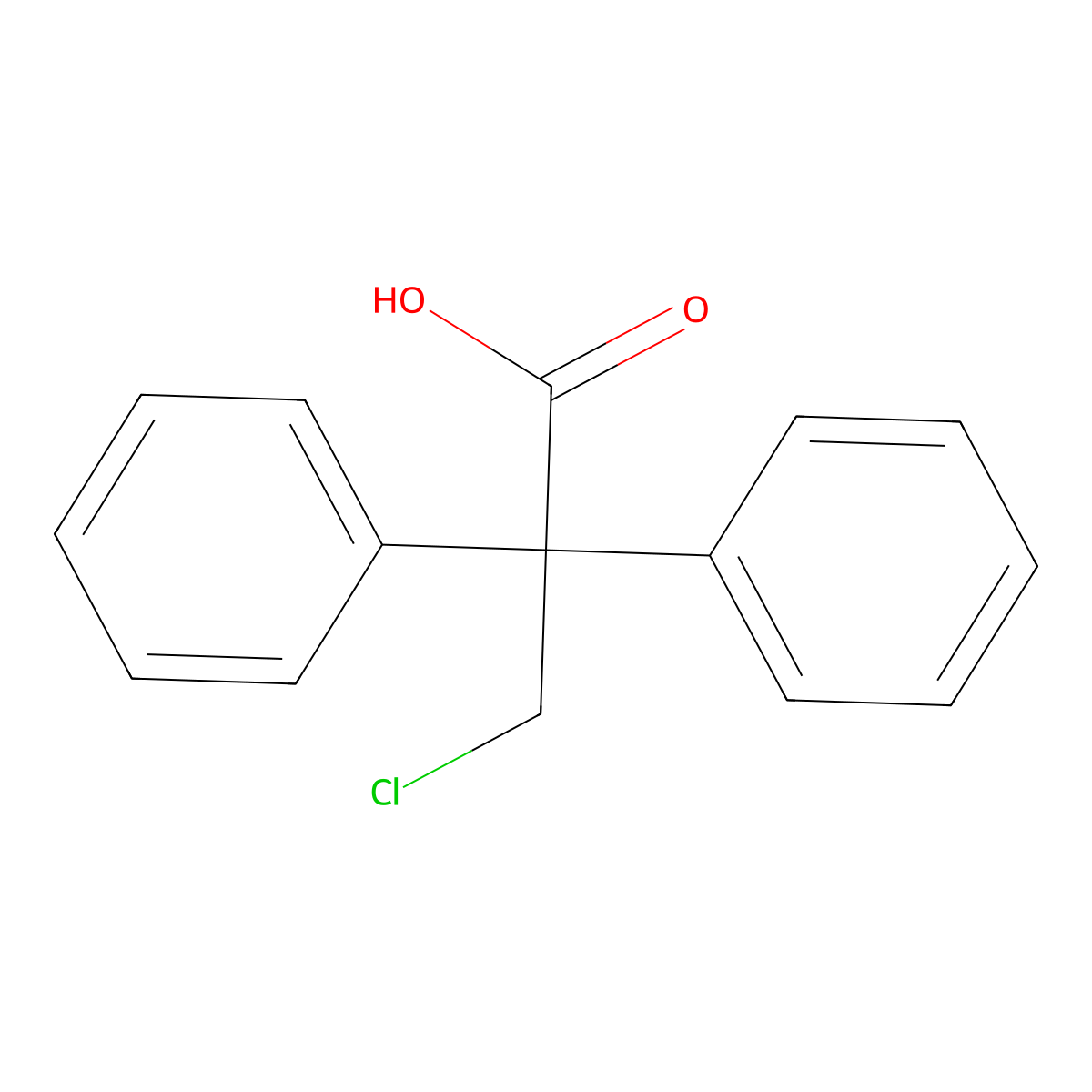 3-Chloro-2,2-diphenylpropanoic acid molecular structure, CAS 25209-42-1