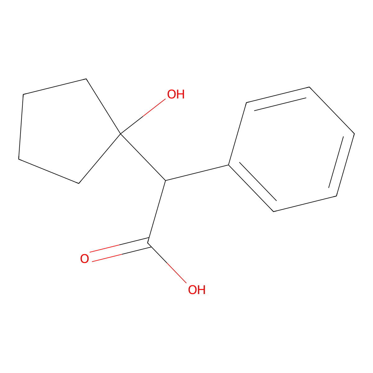 1-Hydroxy-alpha-phenylcyclopentylacetic acid molecular structure, CAS 25209-52-3