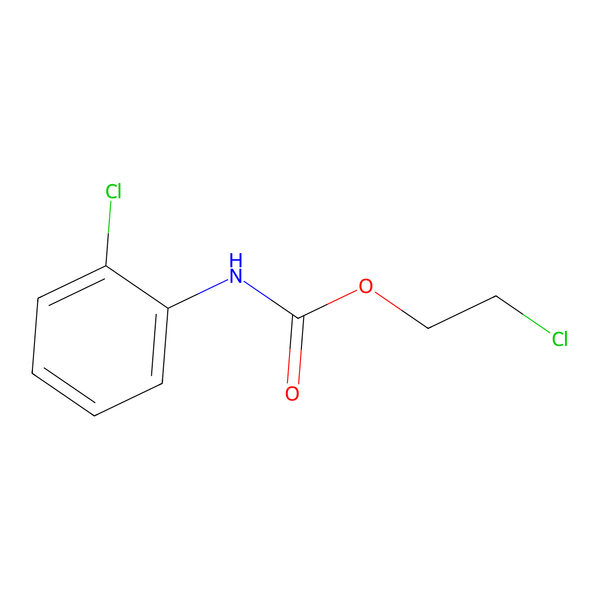 2-Chloroethyl N-(2-chlorophenyl)carbamate molecular structure, CAS 25209-83-0