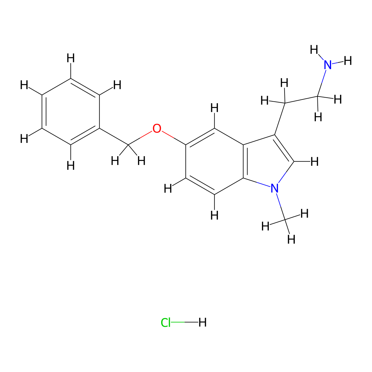 2-[5-(benzyloxy)-1-methyl-1H-indol-3-yl]ethan-1-amine hydrochloride molecular structure, CAS 2521-12-2