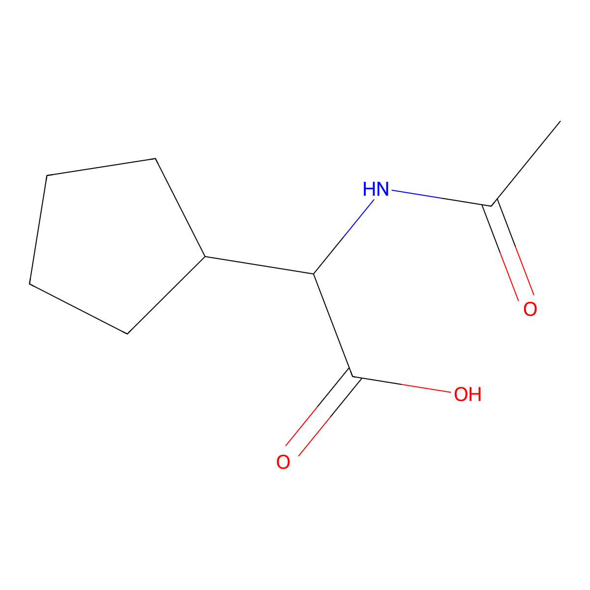 2-Acetamido-2-cyclopentylacetic acid molecular structure, CAS 2521-83-7