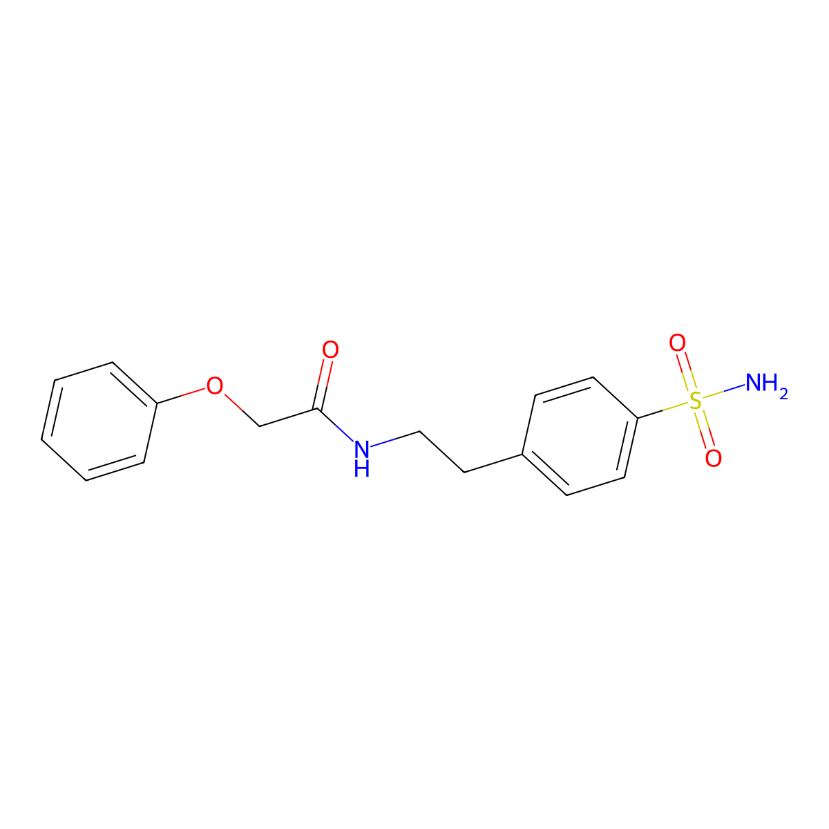 2-phenoxy-N-[2-(4-sulfamoylphenyl)ethyl]acetamide molecular structure, CAS 25210-60-0