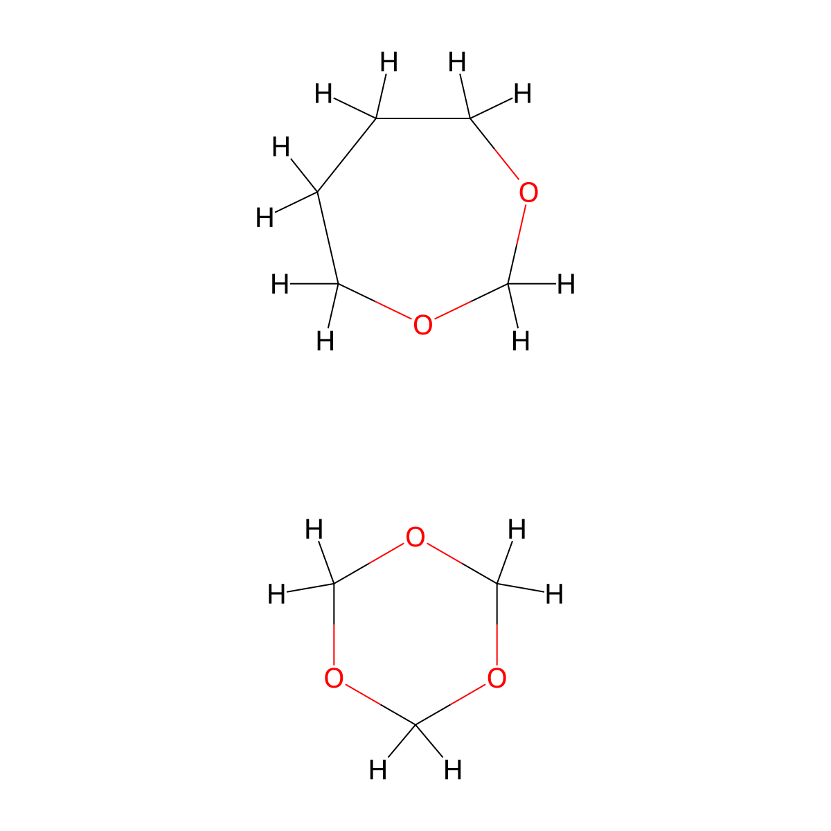 1,3-Dioxepane, polymer with 1,3,5-trioxane molecular structure, CAS 25214-85-1