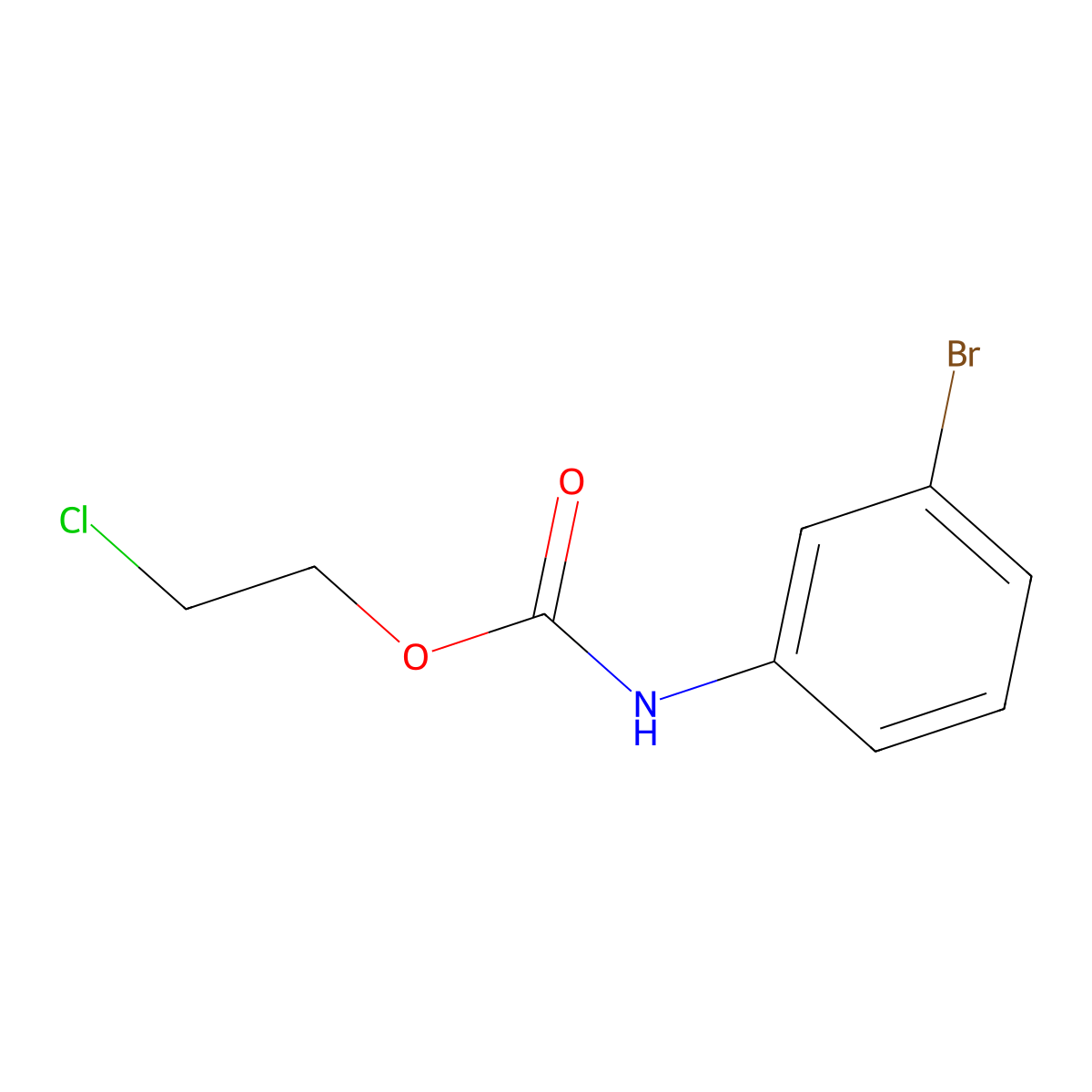 Carbamic acid, N-(3-bromophenyl)-, 2-chloroethyl ester molecular structure, CAS 25216-76-6