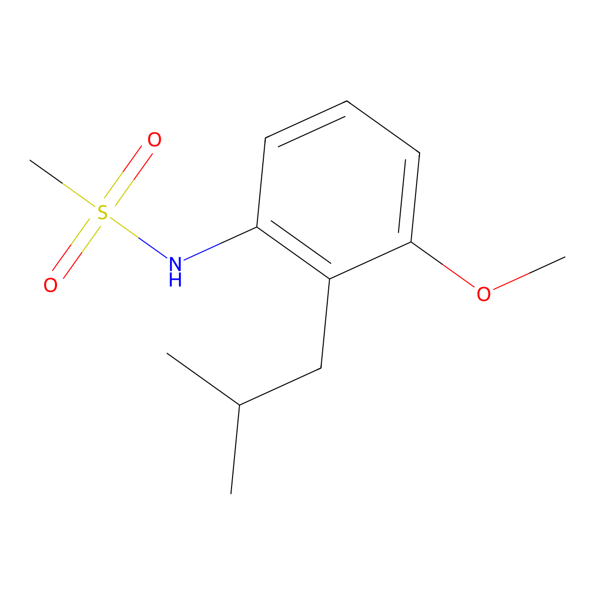 N-(2-isobutyl-3-methoxyphenyl)methanesulfonamide molecular structure, CAS 2521696-22-8