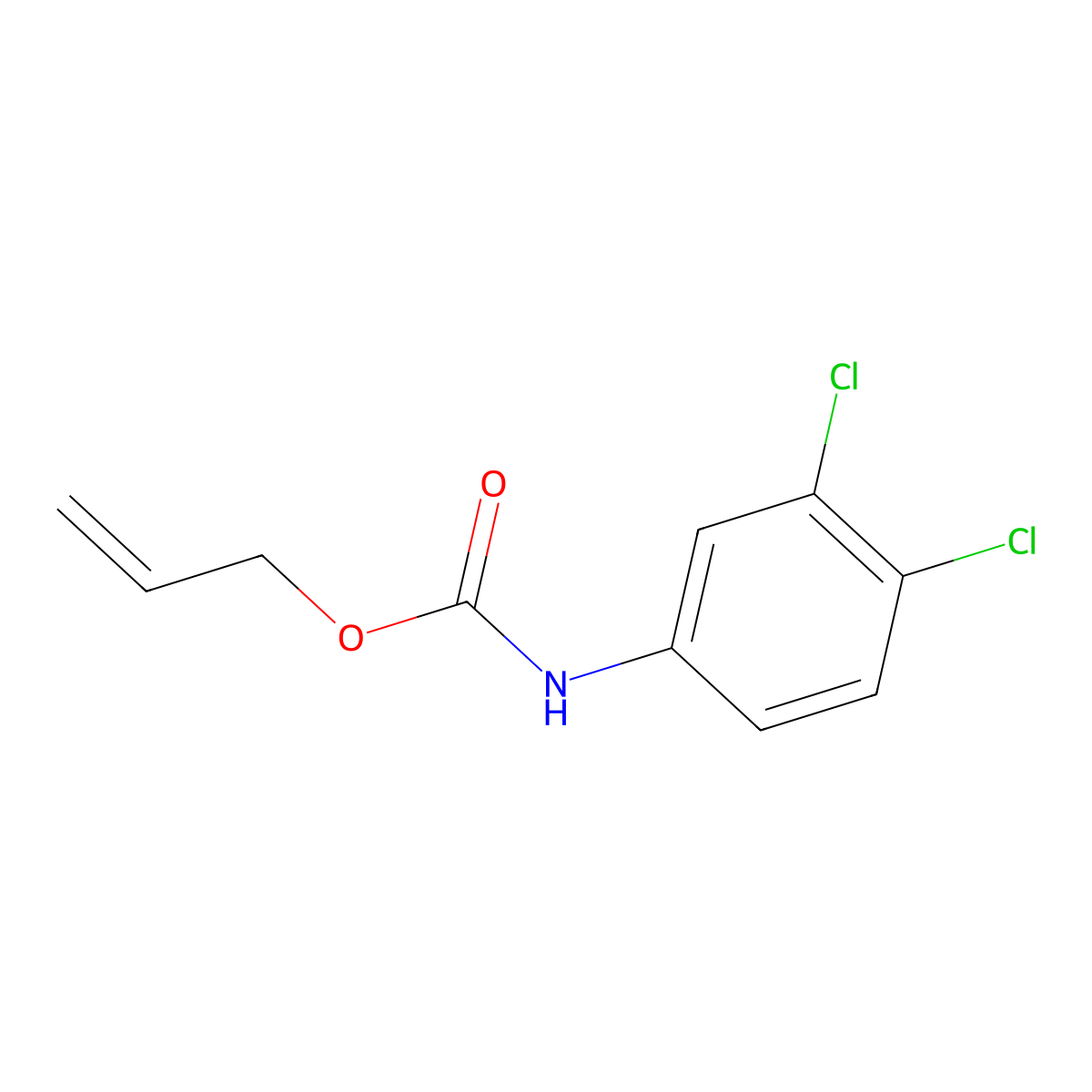 Allyl N-(3,4-dichlorophenyl)carbamate molecular structure, CAS 25217-32-7