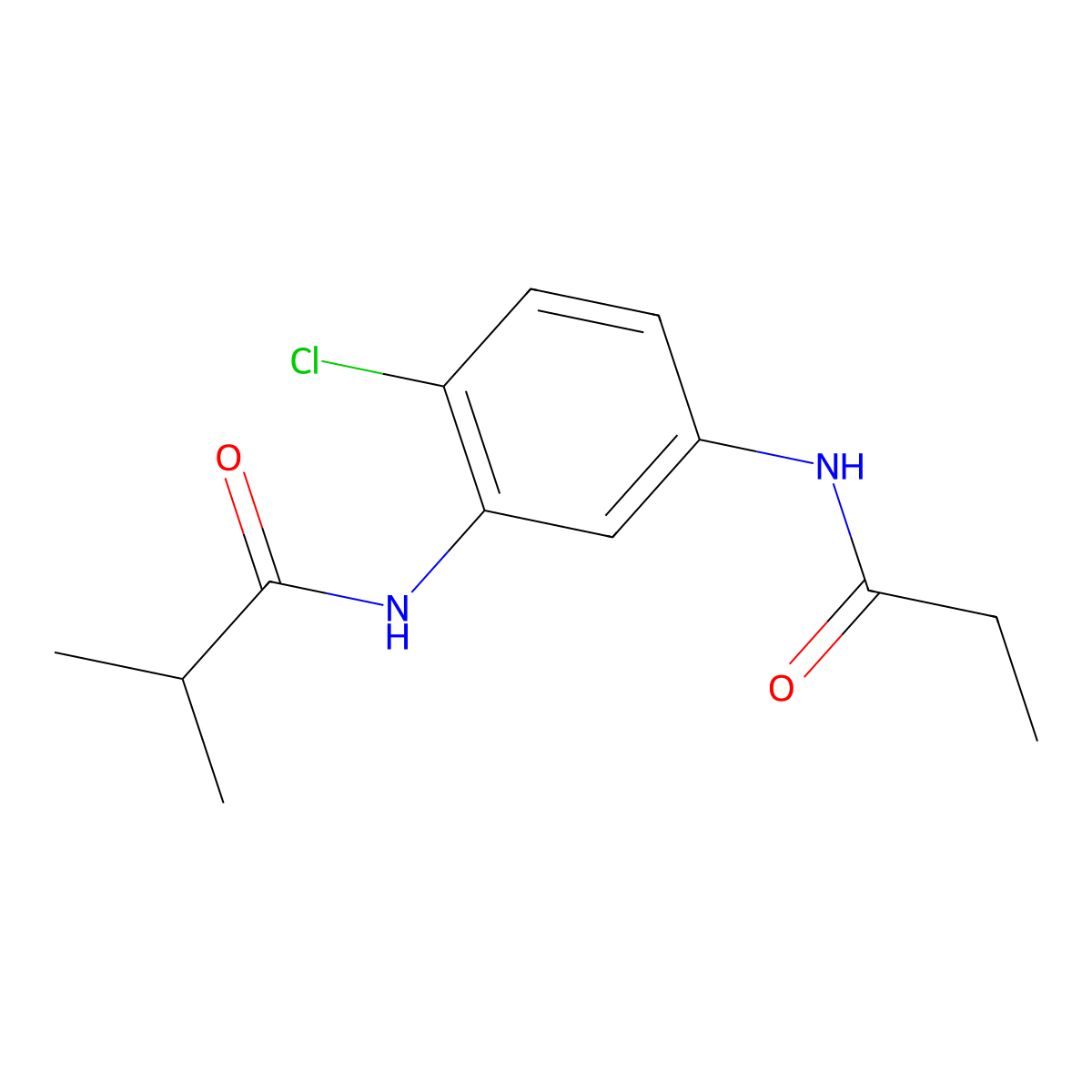 N-[2-chloro-5-(propionylamino)phenyl]-2-methylpropanamide molecular structure, CAS 25218-51-3