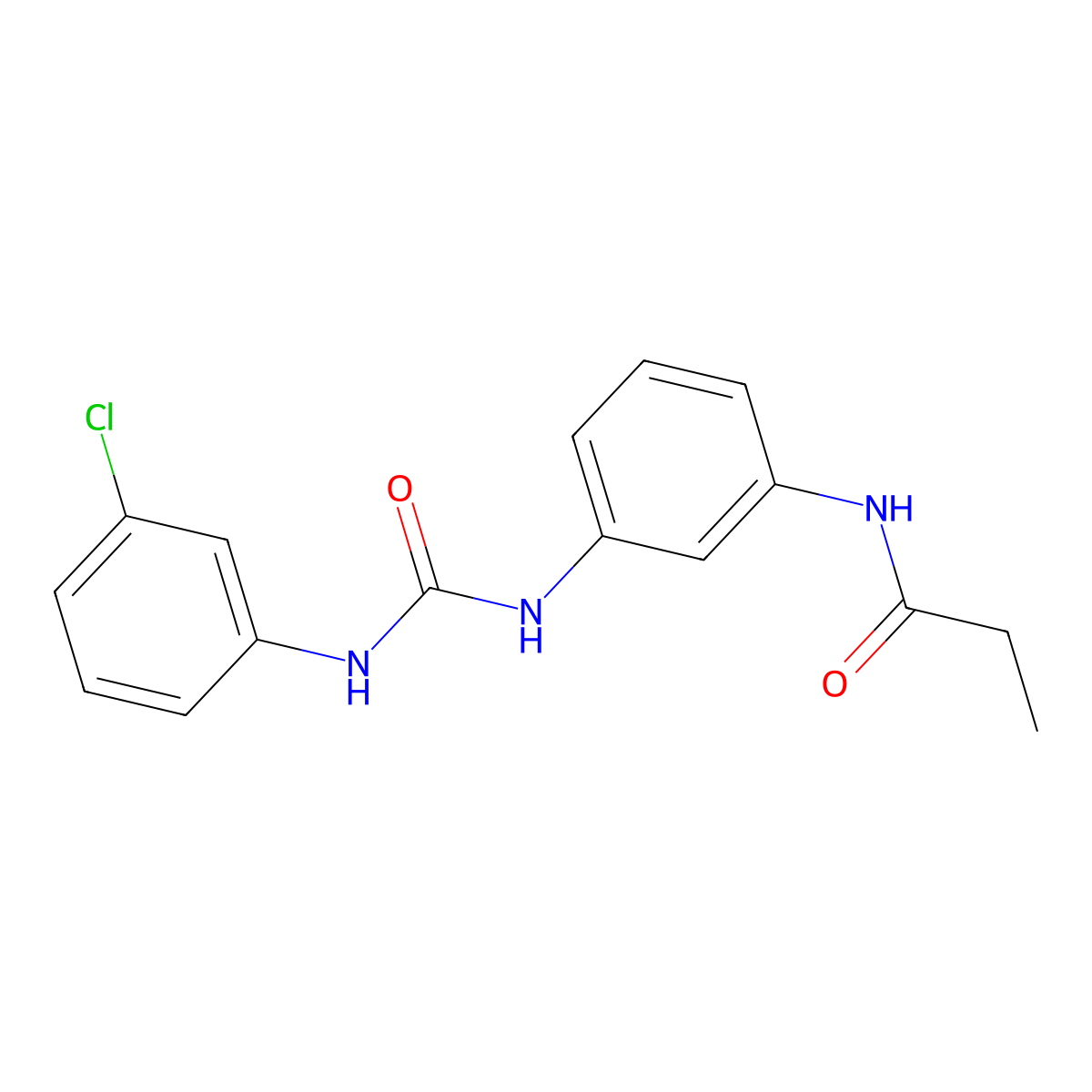 N-(3-{[(3-chloroanilino)carbonyl]amino}phenyl)propanamide molecular structure, CAS 25218-73-9
