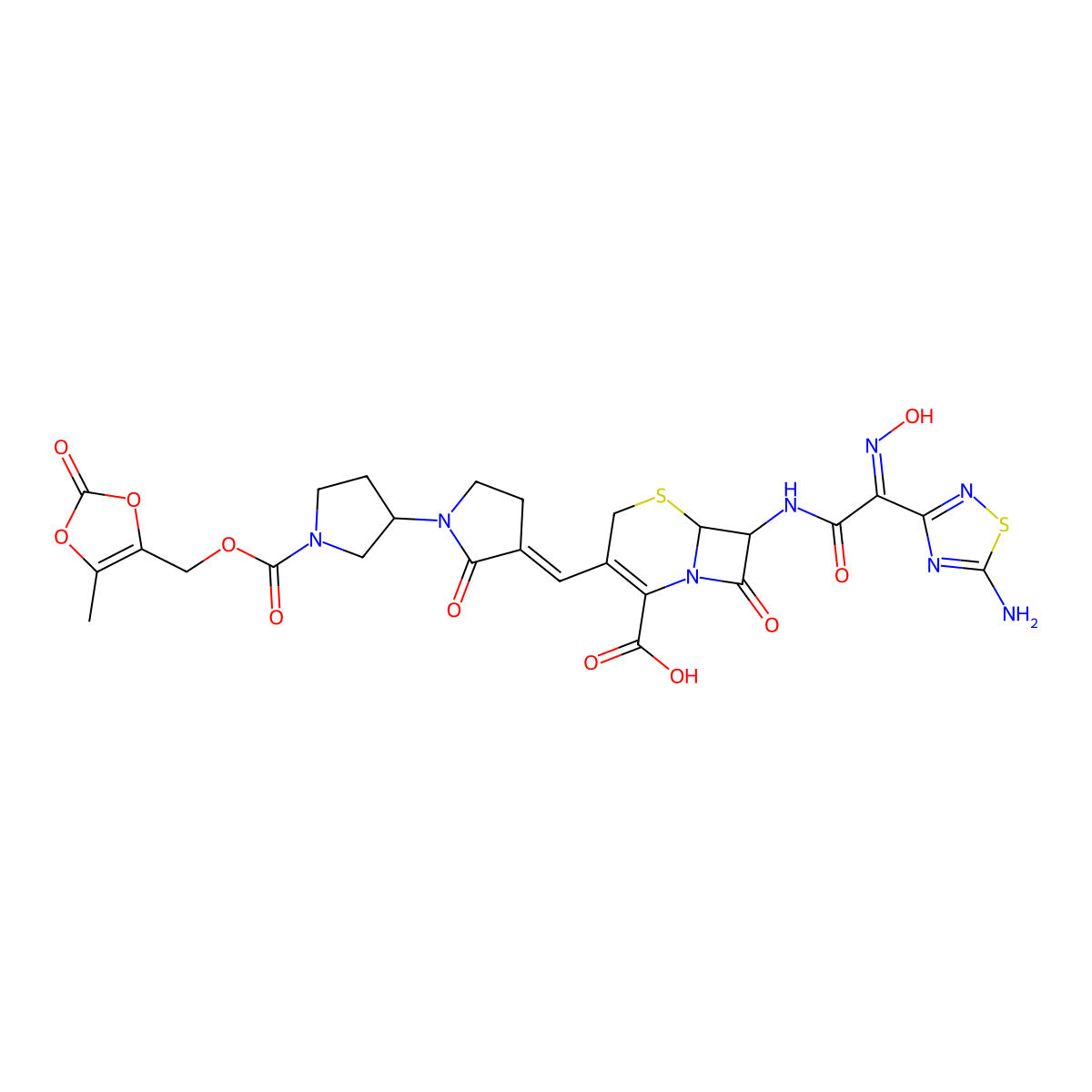 Ceftobiprole Medocaril Sodium molecular structure, CAS 252188-71-9