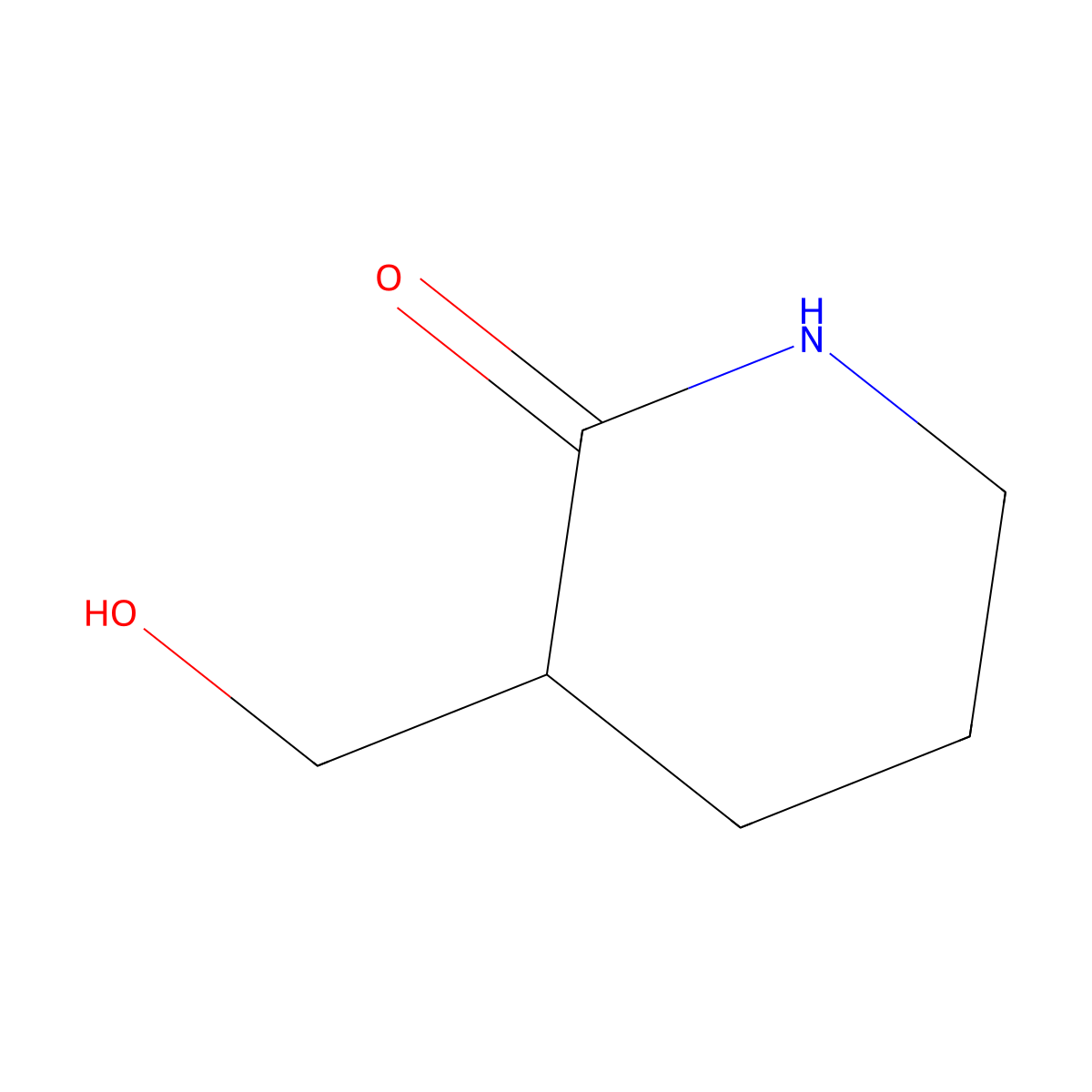 3-(Hydroxymethyl)piperidin-2-one molecular structure, CAS 25219-43-6