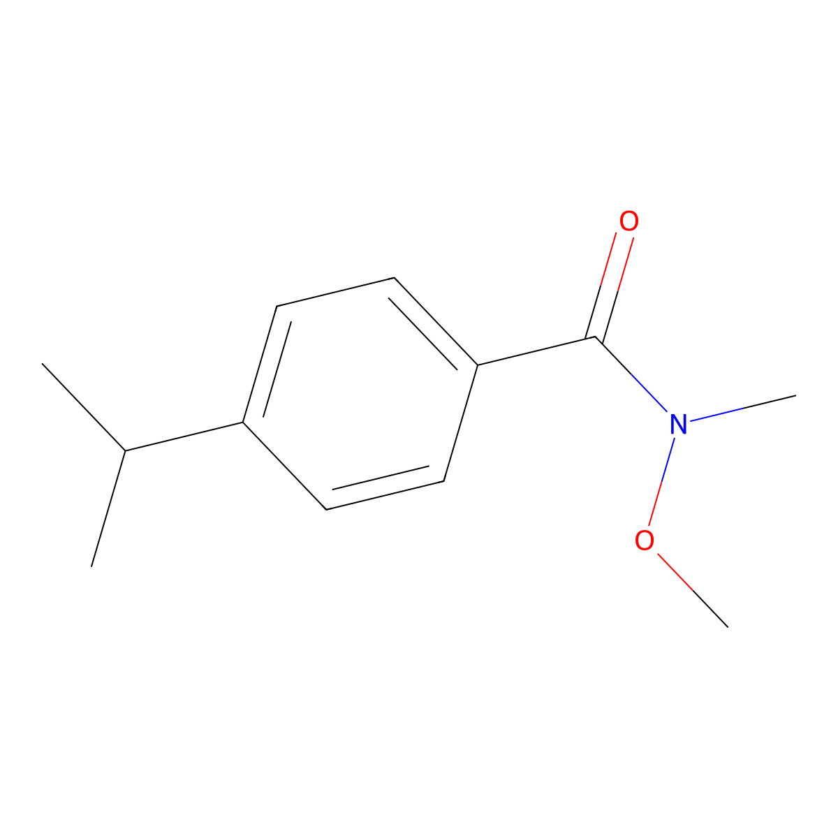 4-isopropyl-N-methoxy-N-methylbenzamide molecular structure, CAS 252199-48-7