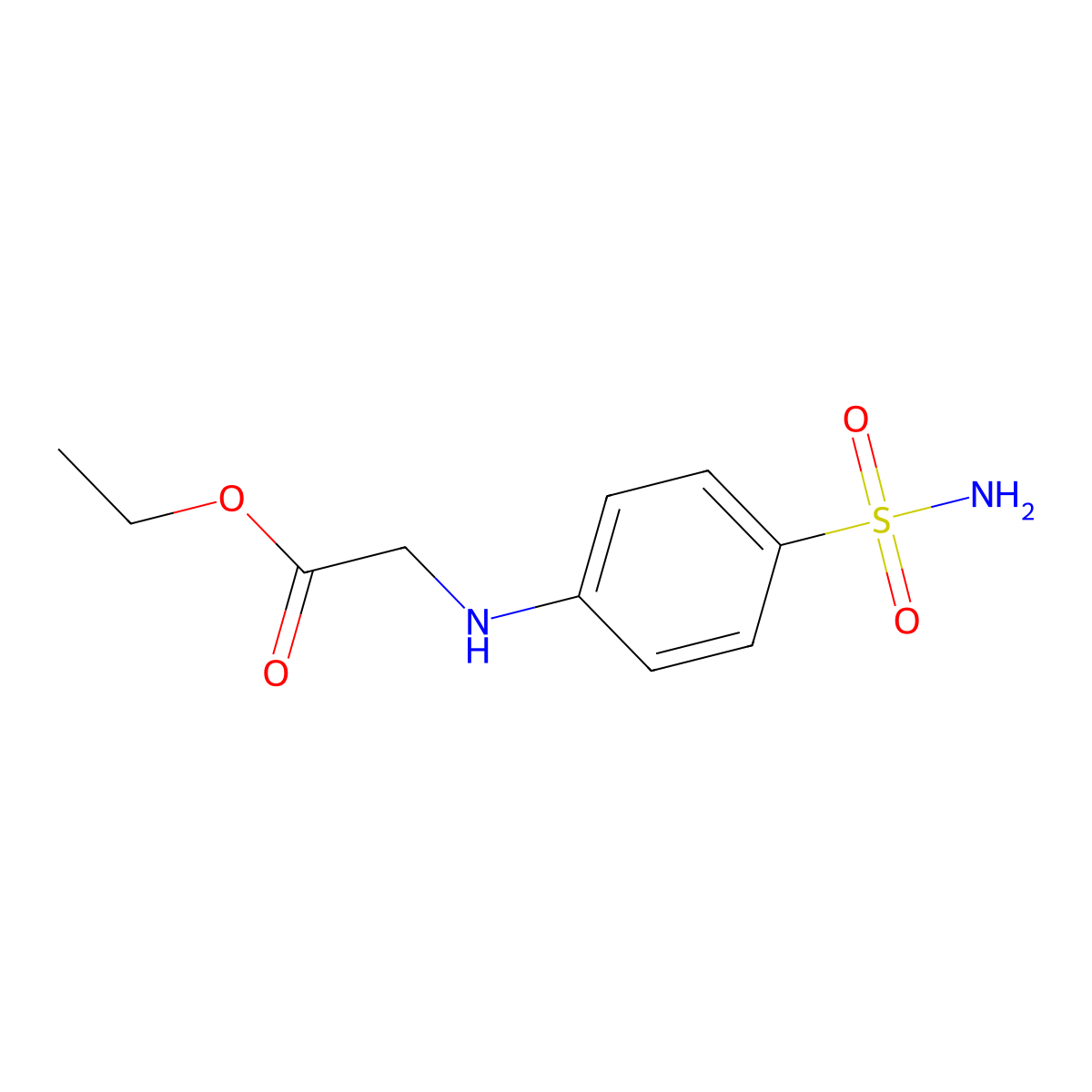 Ethyl 2-[(4-sulfamoylphenyl)amino]acetate molecular structure, CAS 2522-78-3