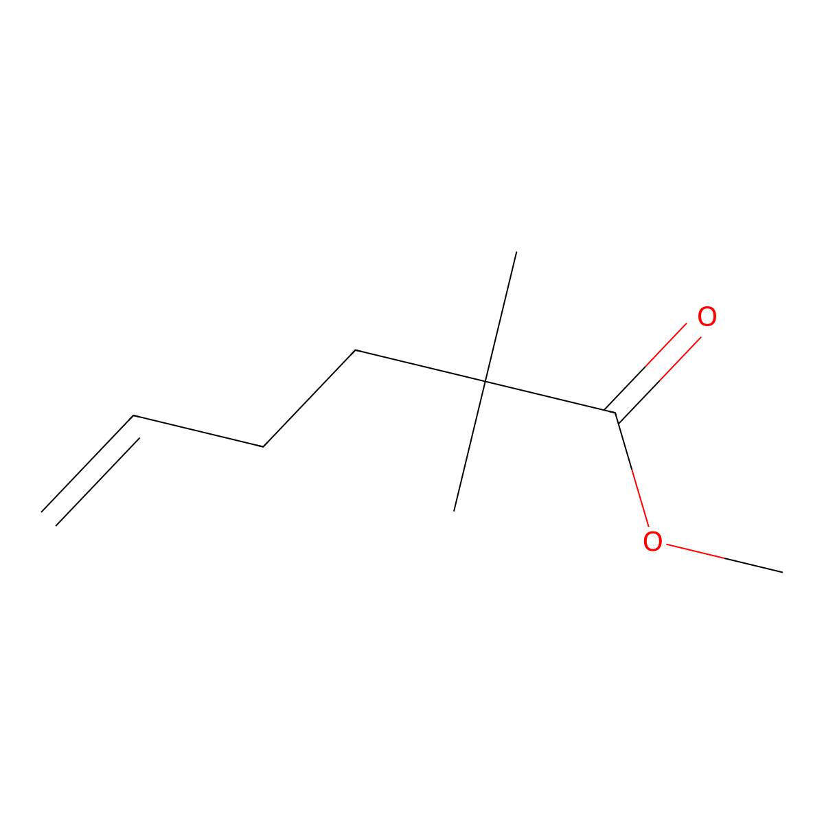 Methyl 2,2-dimethylhex-5-enoate molecular structure, CAS 252206-21-6