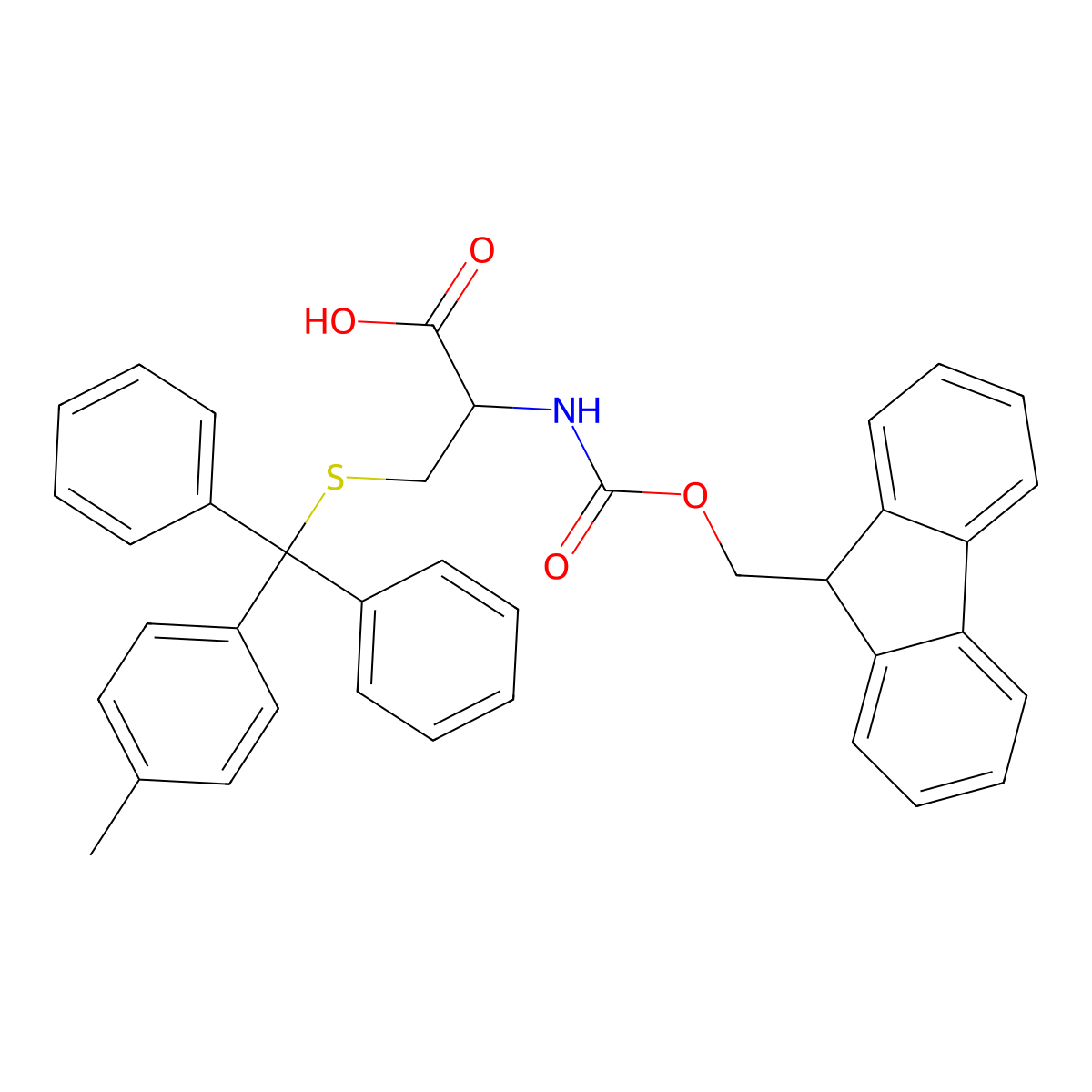 Fmoc-D-Cys(Mtt)-OH molecular structure, CAS 252206-29-4