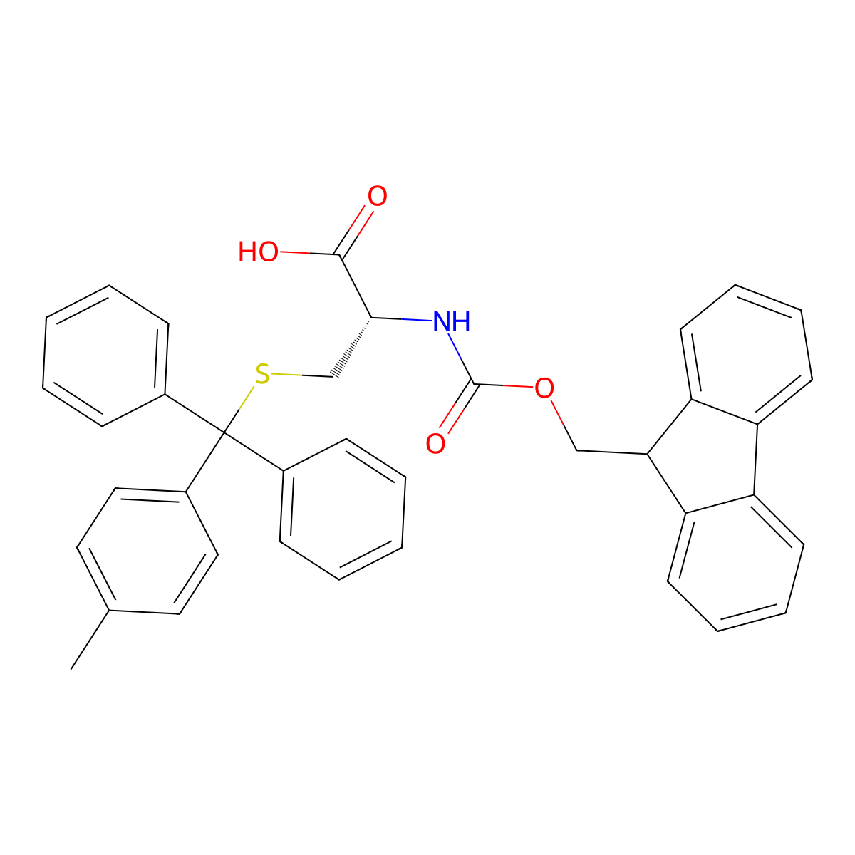 Fmoc-D-Cys(Mtt)-OH molecular structure, CAS 252206-29-4