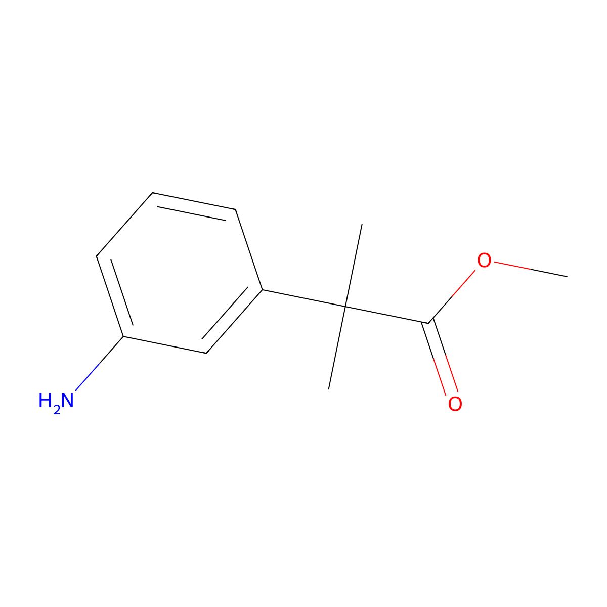 Methyl 2-(3-aminophenyl)-2-methylpropanoate molecular structure, CAS 252209-96-4